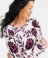 Petite Floral Pullover Sweater, Created for Macy's