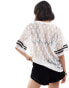 Miss Selfridge lace football top in white