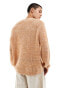 ASOS DESIGN relaxed knitted jumper in stone twist