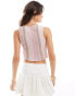 Pull&Bear embellished waistcoat top co-ord in pink stripe