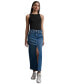 Women's High-Rise Denim Maxi Skirt