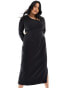 Pretty Lavish Curve long sleeve midaxi dress in black