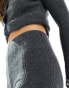 ASOS DESIGN co-ord brushed rib hotpants in charcoal