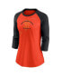 Women's Orange, Black San Francisco Giants Next Up Tri-Blend Raglan 3/4-Sleeve T-shirt