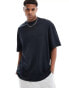 River Island oversized studio t-shirt in black