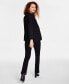 Women's Puff-Shoulder Open Front Long Sleeve Blazer