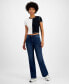 Juniors' Mid-Rise Flare-Leg Cargo Jeans