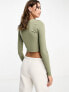 Pacsun seamless long sleeve top in vetiver green