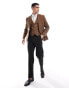 ASOS DESIGN skinny suit jacket in brown tonal check