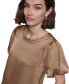 Women's Grommet Puff-Sleeve Top