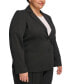 Plus Size Notched-Collar Two-Button Jacket