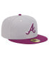 Men's Gray/Purple Atlanta Braves Two-Tone Color Pack 59FIFTY Fitted Hat