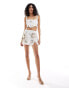 ASOS DESIGN celestial embellished sequin co-ord top in white