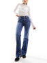 Mango straight leg jeans in dark wash blue