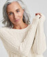 Women's 100% Cashmere Cable-Knit Crewneck Sweater, Created for Macy's