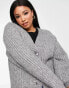 ASOS DESIGN Curve chunky stitch cardigan in grey