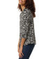 Women's Printed Moss Crepe 3/4-Sleeve Top