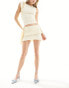 Lioness ruffle detail mini skirt co-ord in ivory