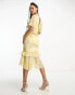 Hope & Ivy ruffle midi dress in lemon yellow