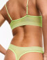 ASOS DESIGN Maddy clean mesh high waist thong in bright lime