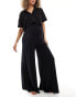 ASOS DESIGN Maternity jersey palazzo beach trouser in black