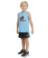 Little & Toddler Boys Sleeveless Logo Tank & Elastic-Waistband 3-Stripe Shorts, 2 Piece Set