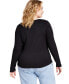 Trendy Plus Size Scoop-Neck Long-Sleeve Jersey Top, Created for Macy's