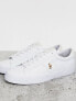 Polo Ralph Lauren sayer canvas trainer with multi polo player in white