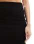 New Look ribbed midi skirt in black