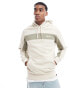 ellesse Vierian stripe logo overhead hoodie in beige