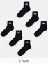 adidas Originals 6 pack trefoil ankle socks in black