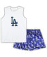 Женская пижама Concepts Sport womens White, Royal Los Angeles Dodgers Plus Size Tank Top and Shorts Sleep Set