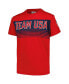 Big Boys and Girls Red Team USA Bold Stripes T-Shirt