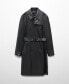 Women's Leather-Effect Trench Coat