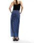 Object denim maxi coloumn skirt in medium blue wash