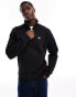 Tommy Jeans badge logo 1/4 zip sweatshirt in black