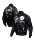 Men's Black Pittsburgh Steelers Championship Satin Full-Snap Varsity Jacket