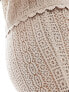 Object crochet lace tie waist beach trouser co-ord in cream