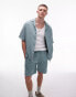 Topman co-ord short sleeve cheesecloth relaxed shirt in sage