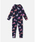 Baby Girls Baby One Piece Thermal Underwear Navy Printed Unicorn