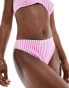 Hollister co-ord high leg bikini bottom in scrunch pink stripe