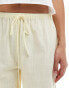 ASOS DESIGN linen blend pull on wide leg trouser in lemon