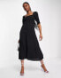 Whistles milkmaid maxi dress in black