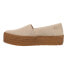 TOMS Valencia Suede Plaform Espadrille Womens Beige Flats Casual 10021433T-101