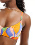 ASOS DESIGN mix and match square neck skinny strap bikini top in vibrant abstract print