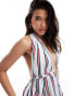 ASOS DESIGN halter neck with channel waist mini dress in print