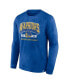 Men's Heather Royal Distressed Golden State Warriors Front Court Press Snow Wash Long Sleeve T-shirt