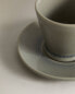 Glazed stoneware espresso cup and saucer