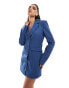 Kaiia tailored pocket detail mini blazer dress in navy