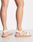 Public Desire Miami quilted rope flatform sandals in cream